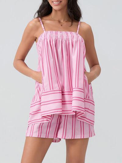 Smocked Square Neck Cami and Shorts Set - Clothes For Her Online Store