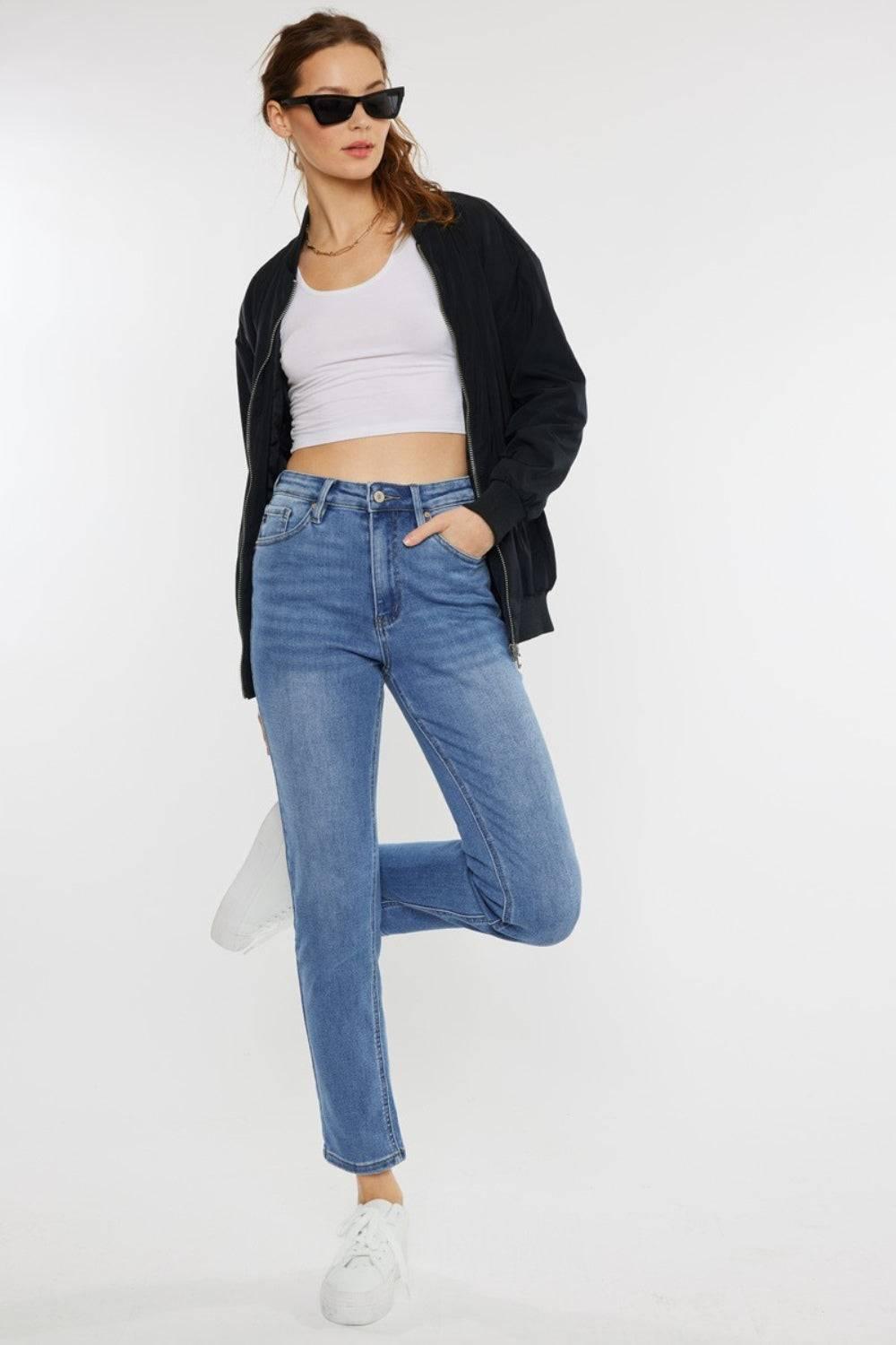 Kancan Full Size Cat's Whiskers High Waist Jeans - Clothes For Her Online Store