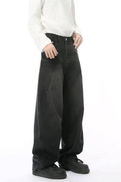 Mid Rise Waist Jeans with Pockets - Clothes For Her Online Store