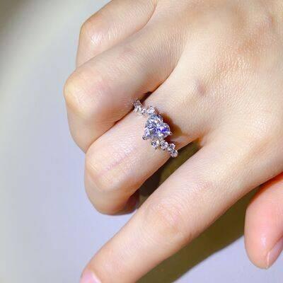 1 Carat Moissanite 925 Sterling Silver Ring - Clothes For Her Online Store