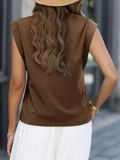 Florira Round Neck Cap Sleeve T-Shirt