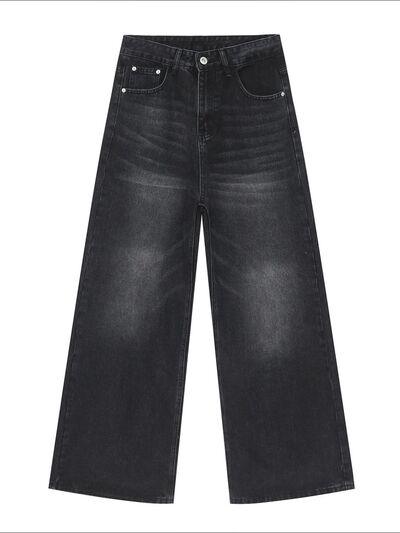 Wide Leg Jeans with Pockets - Clothes For Her Online Store
