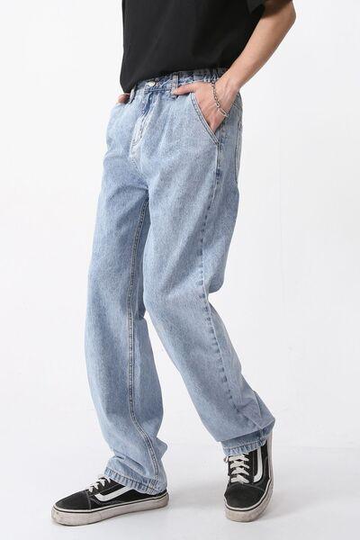 Mid Rise Baggy Jeans with Pockets - Clothes For Her Online Store