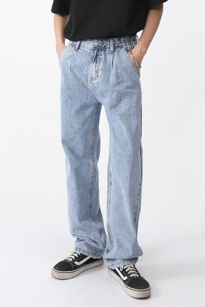Mid Rise Baggy Jeans with Pockets - Clothes For Her Online Store