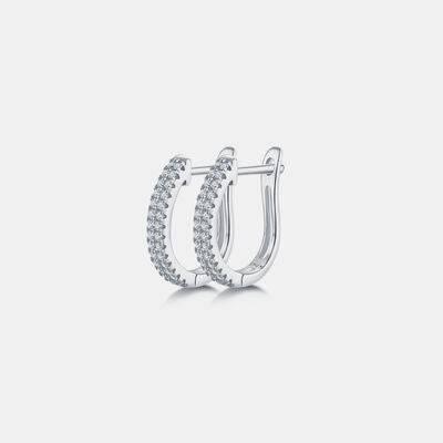 Moissanite 925 Sterling Silver Huggie Earrings