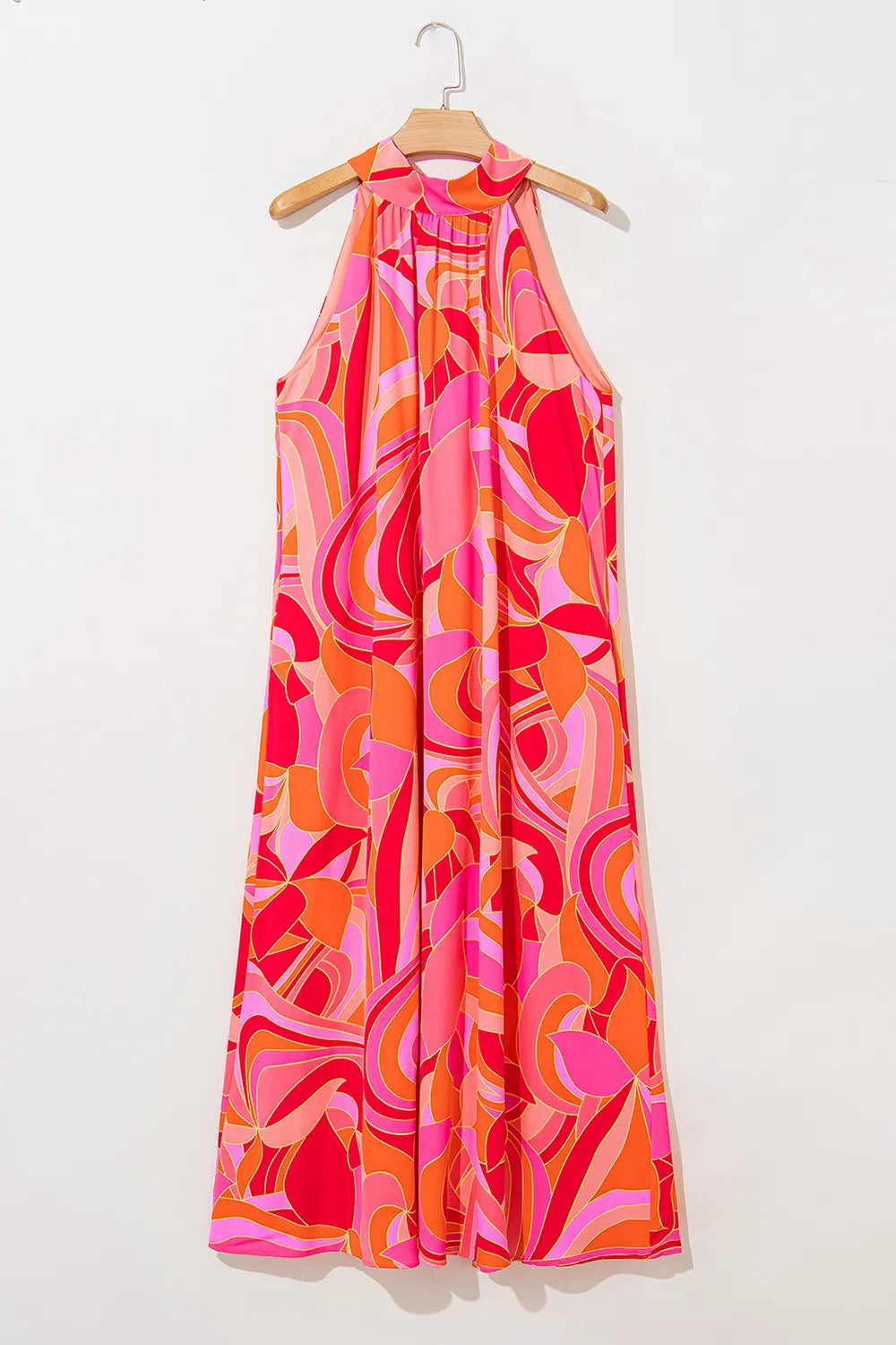 Contrast Grecian Neck Maxi Dress