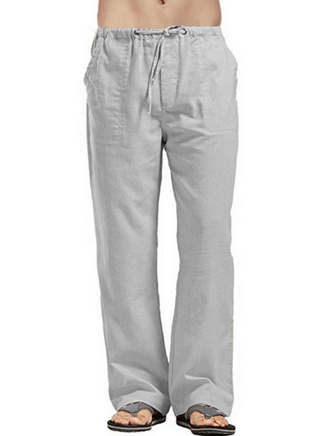 Men's Full Size Drawstring Pants with Pockets Plus Size