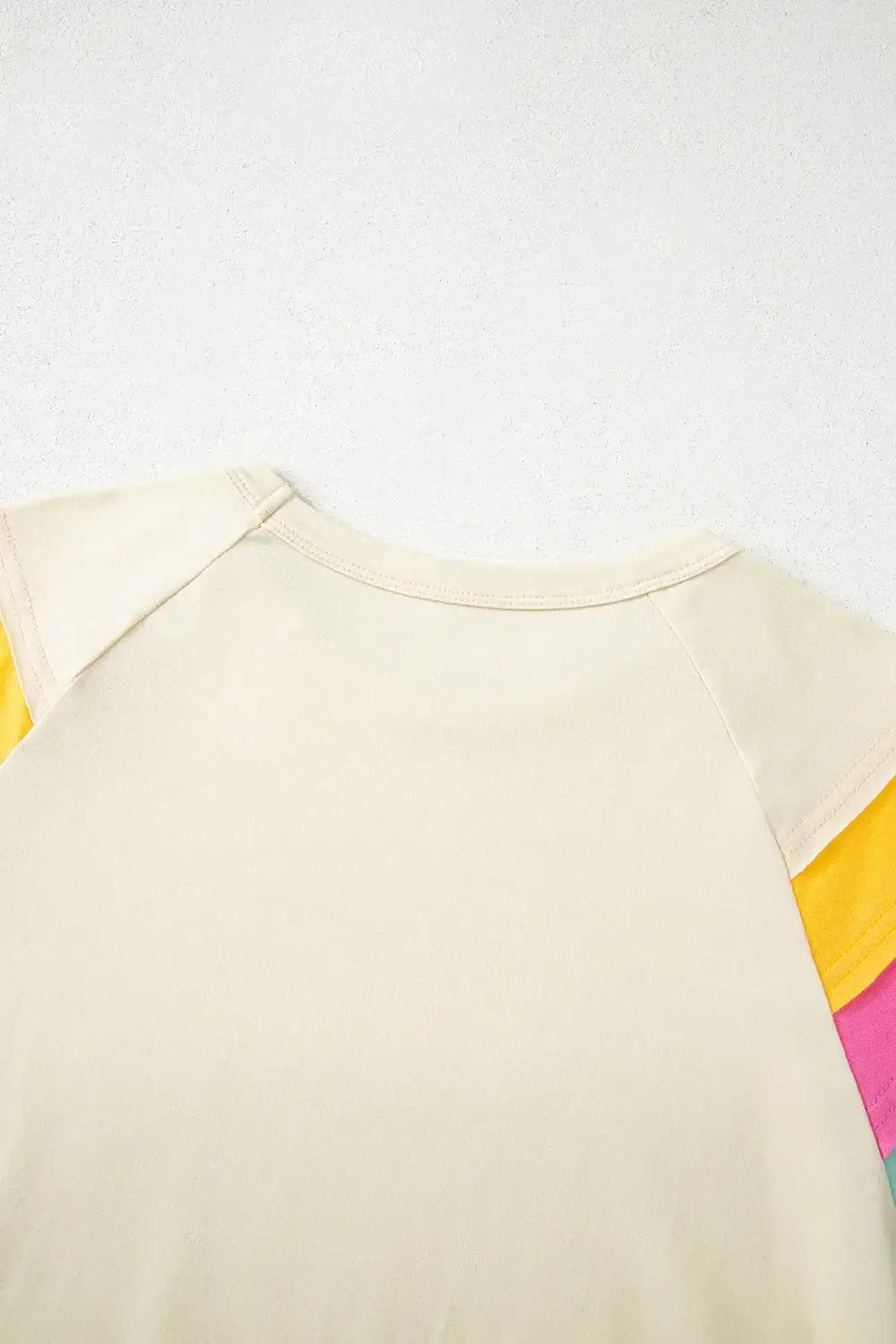 Color Block Stitched Sleeve Loose T Shirt