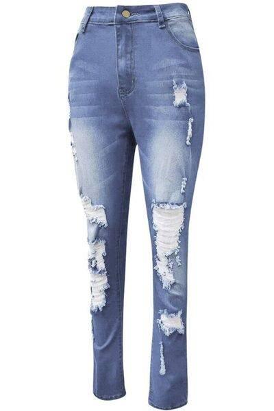 Full Size Distressed Skinny Jeans Plus Size