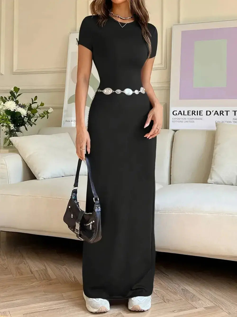 Short Sleeve Maxi Tee Dress