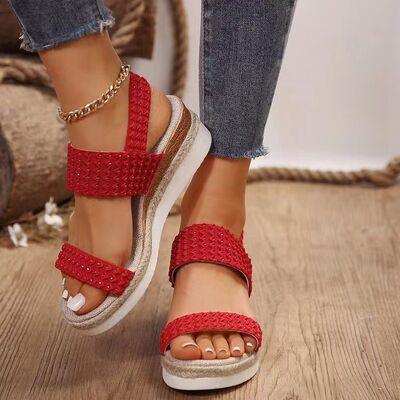 Peep Toe Wedge Sandals - Clothes For Her Online Store