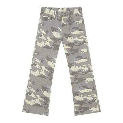 Camouflage Bootcut Jeans with Pockets - Clothes For Her Online Store