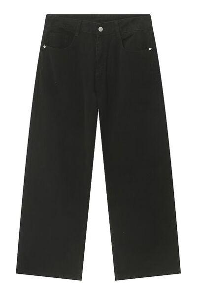 Pocketed Wide Leg Men's Jeans - Clothes For Her Online Store