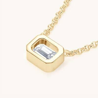 1 Carat Moissanite 925 Sterling Silver Pendant Necklace - Clothes For Her Online Store