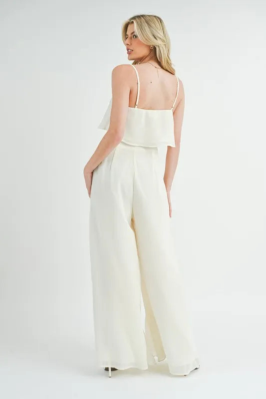 MABLE Crop Cami and Ruffled Wide Leg Pants Set - Clothes For Her Online Store