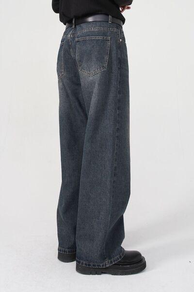 Wide Leg Jeans with Pockets - Clothes For Her Online Store