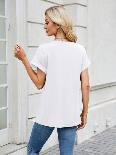 Florira Round Neck Short Sleeve T-Shirt