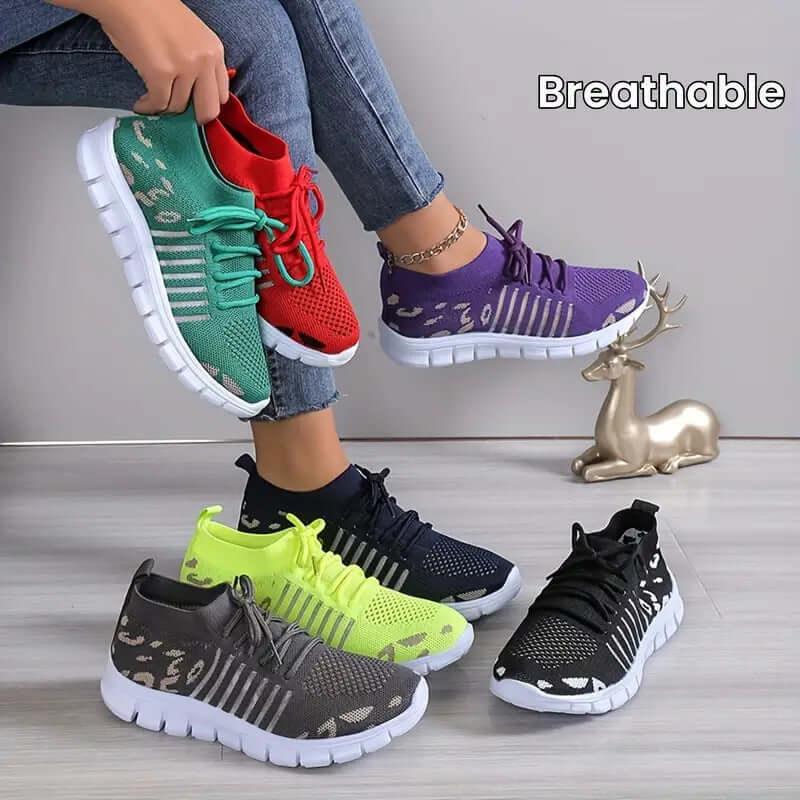 Leopard Round Toe Lace Up Athletic