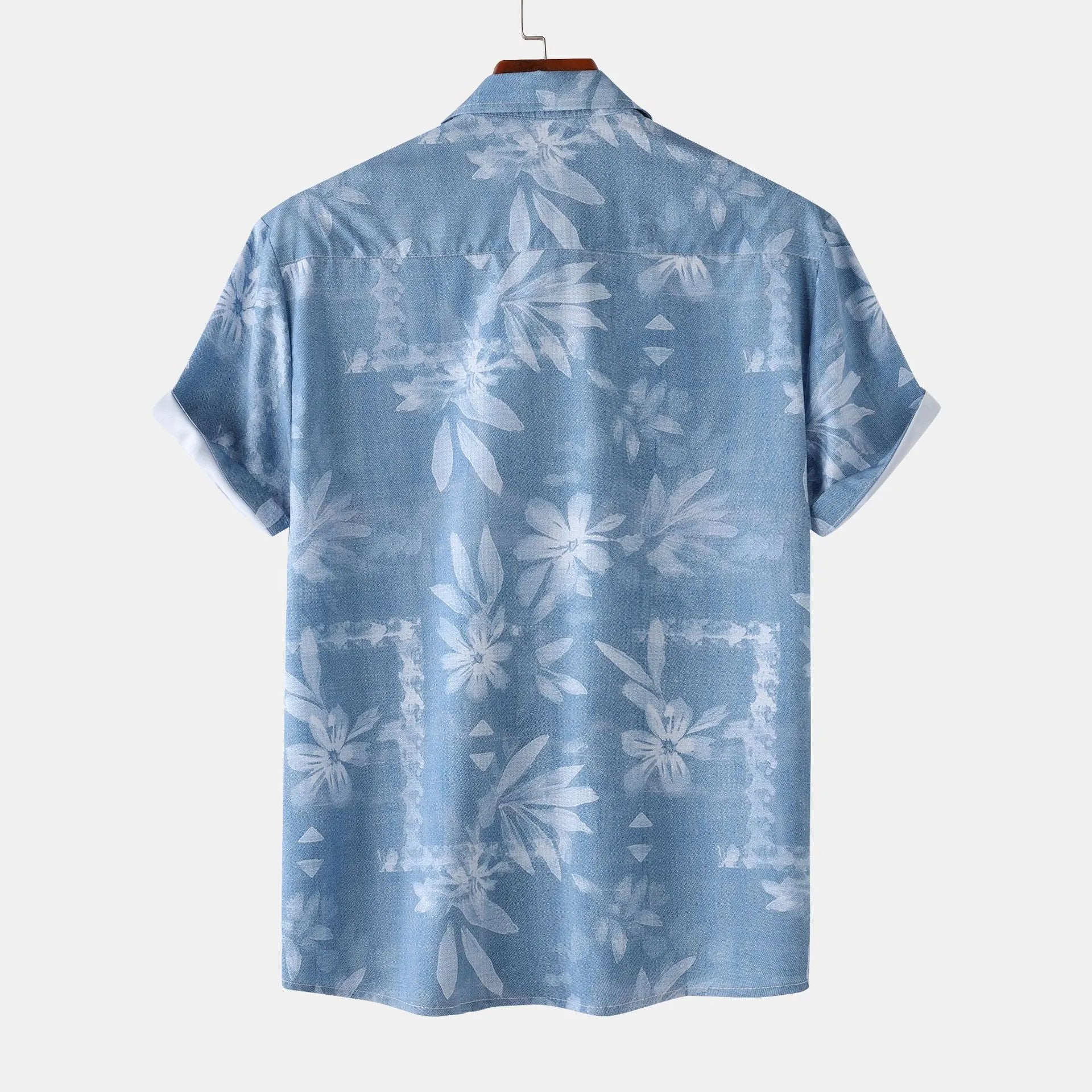 Men's Print Short Sleeve Button-Up Shirt