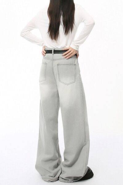 Wide Leg Jeans with Pockets