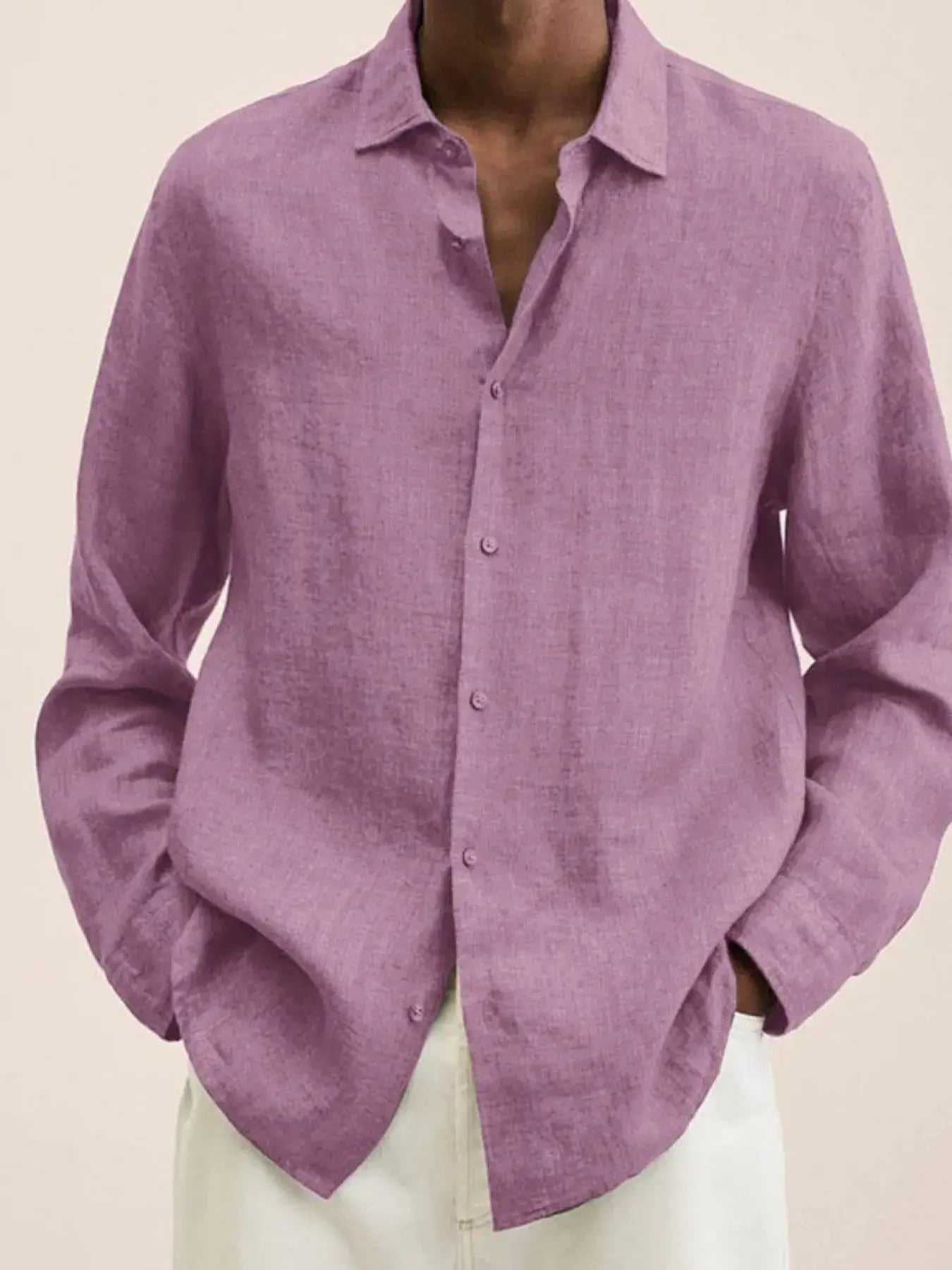 Men's Full Size Button-Down Long Sleeve Shirt Plus Size