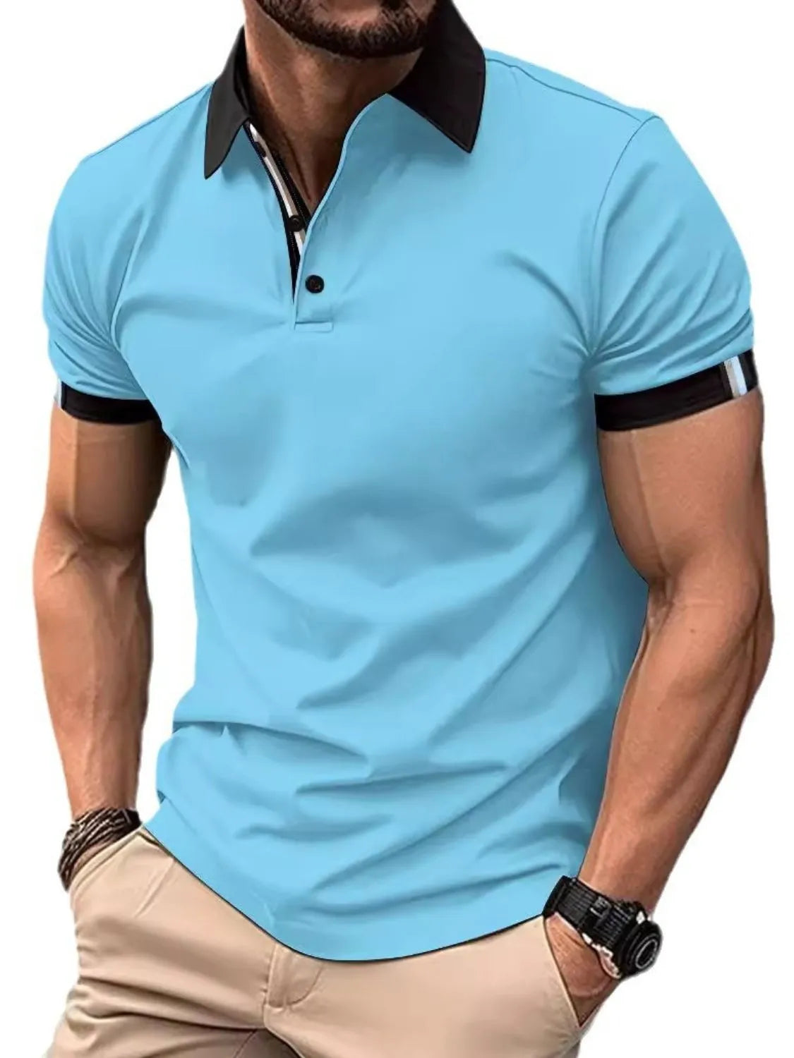 Men's Full Size Collared Neck Short Sleeve Polo Plus Size