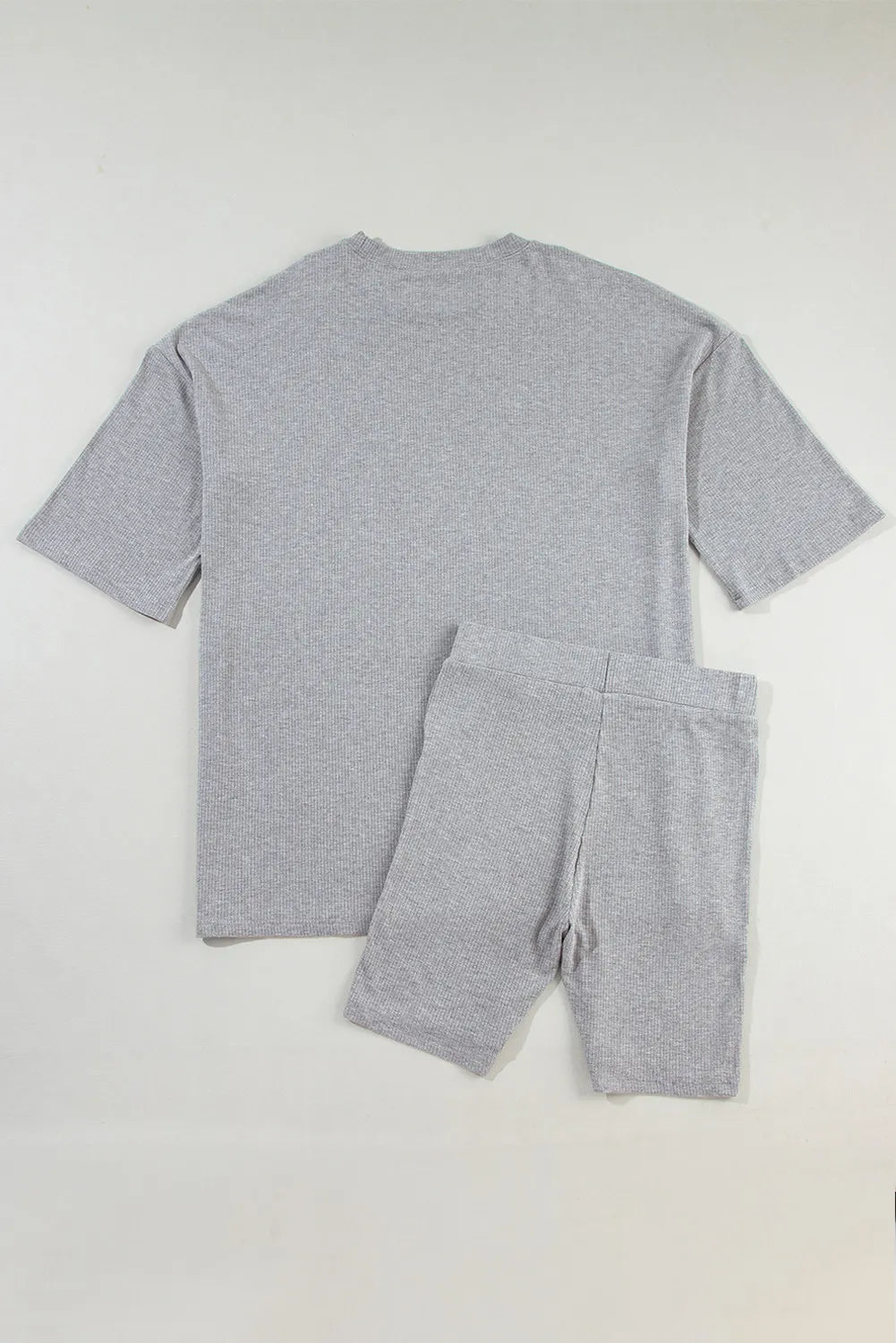 Slit Round Neck Top and Shorts Set - Clothes For Her Online Store