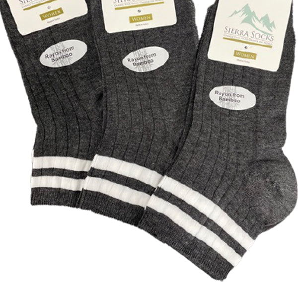 Women's Diabetic Arthritic Rayon and Bamboo Crew Socks 3-Pair Packs