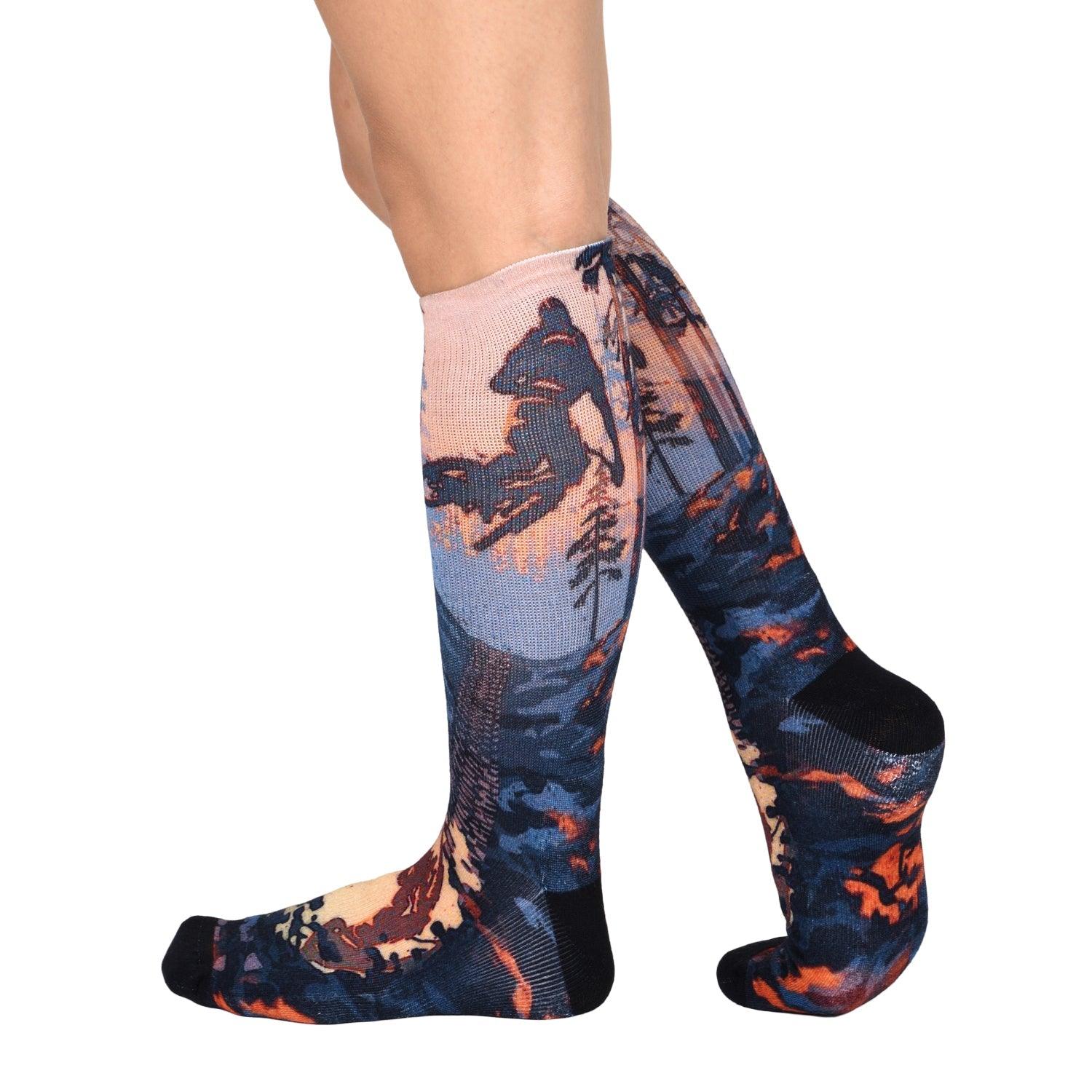 Sierra Socks Mud Bike Pattern CoolMax Socks, Nature Collection for Men