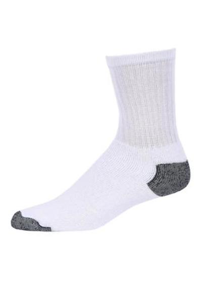 Stretch Knit Cotton Crew Sport Socks - White, 9-11