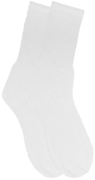 Cotton Plus Crew Socks - White, 10-13