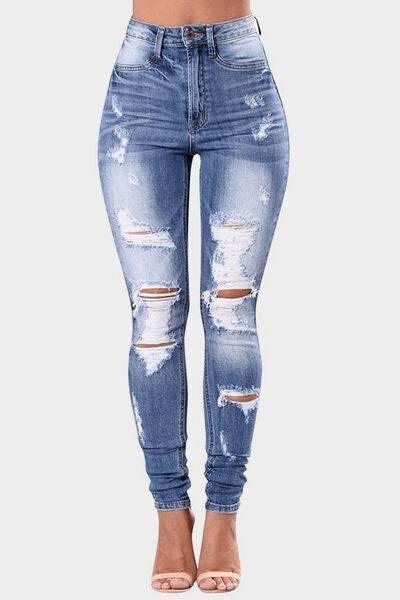 Full Size Distressed Skinny Jeans Plus Size