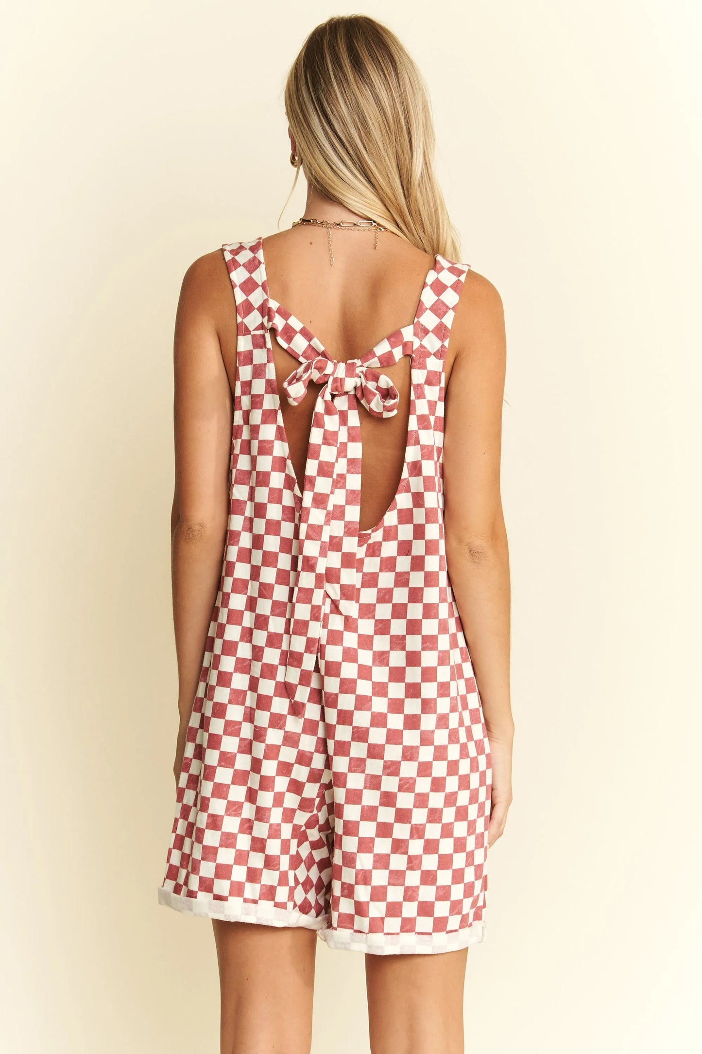 Jade By Jane Plus Size Plaid Print Shorts Romper