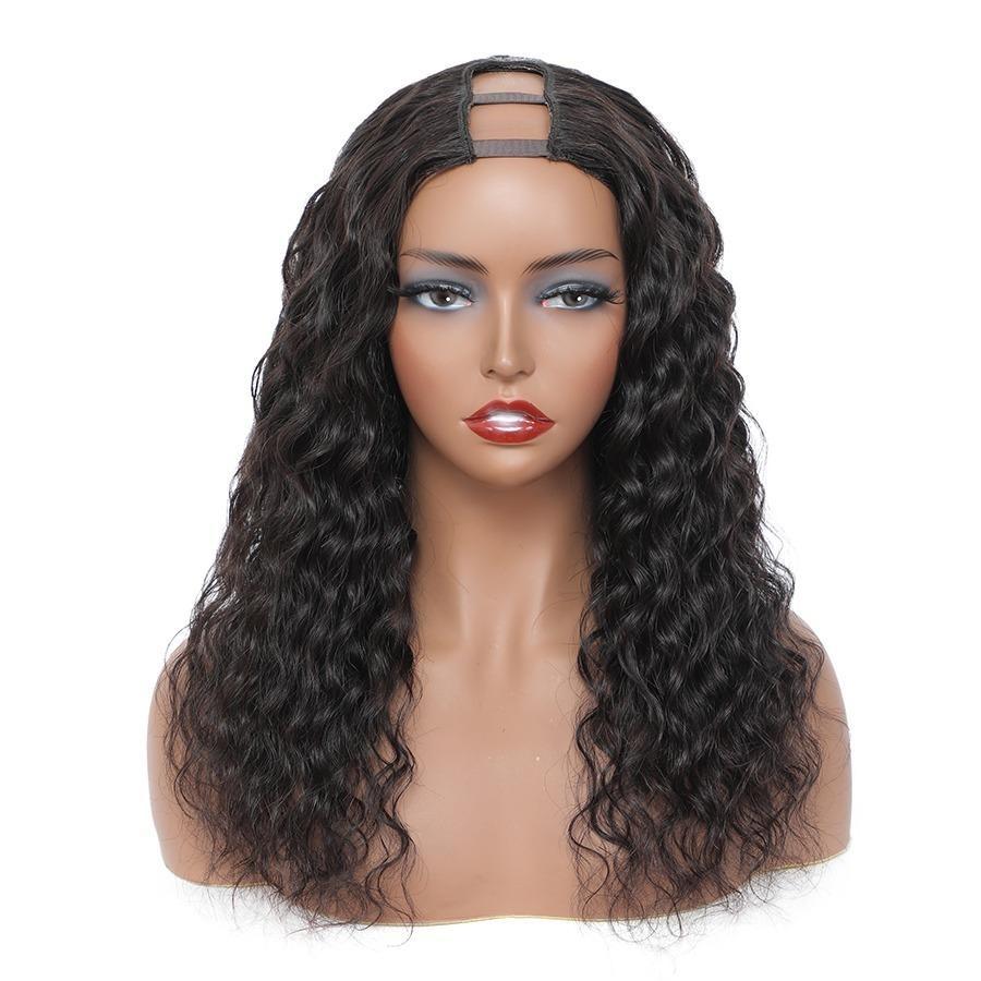 U Part Wig Water Wave Human Hair Wigs For Black Women Brazilian Remy HBrand Name: BeumaxWigs Length: longHair Grade: 10A Grade Weight: 180% is 230g, 200% is 300gMaterial Grade: Remy HairMaterial: Human HairMade Method: Machine MadeCan Be Permed: YesItems