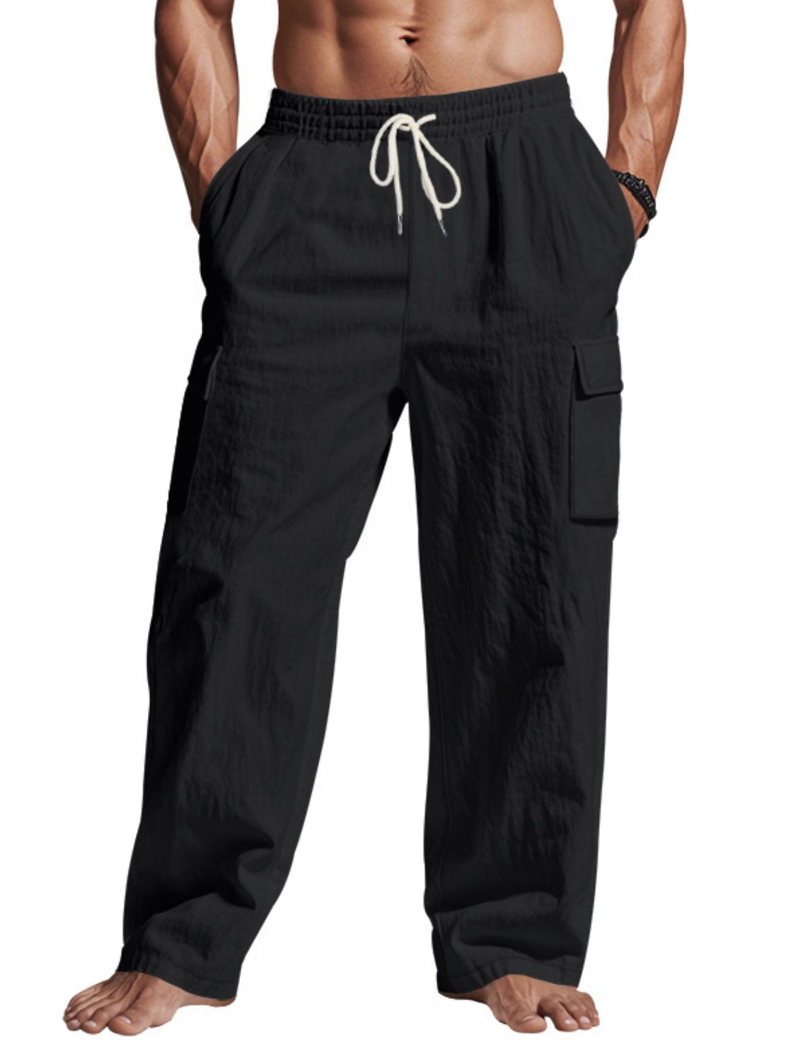 Men's Full Size Drawstring Pants with Pockets Plus Size - Clothes For Her Online Store