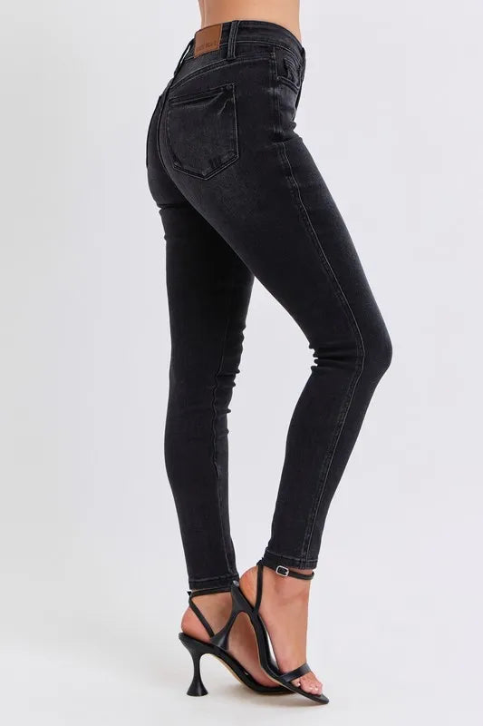 Judy Blue Full Size Midi Rise Tummy Control Skinny Jeans Plus Size