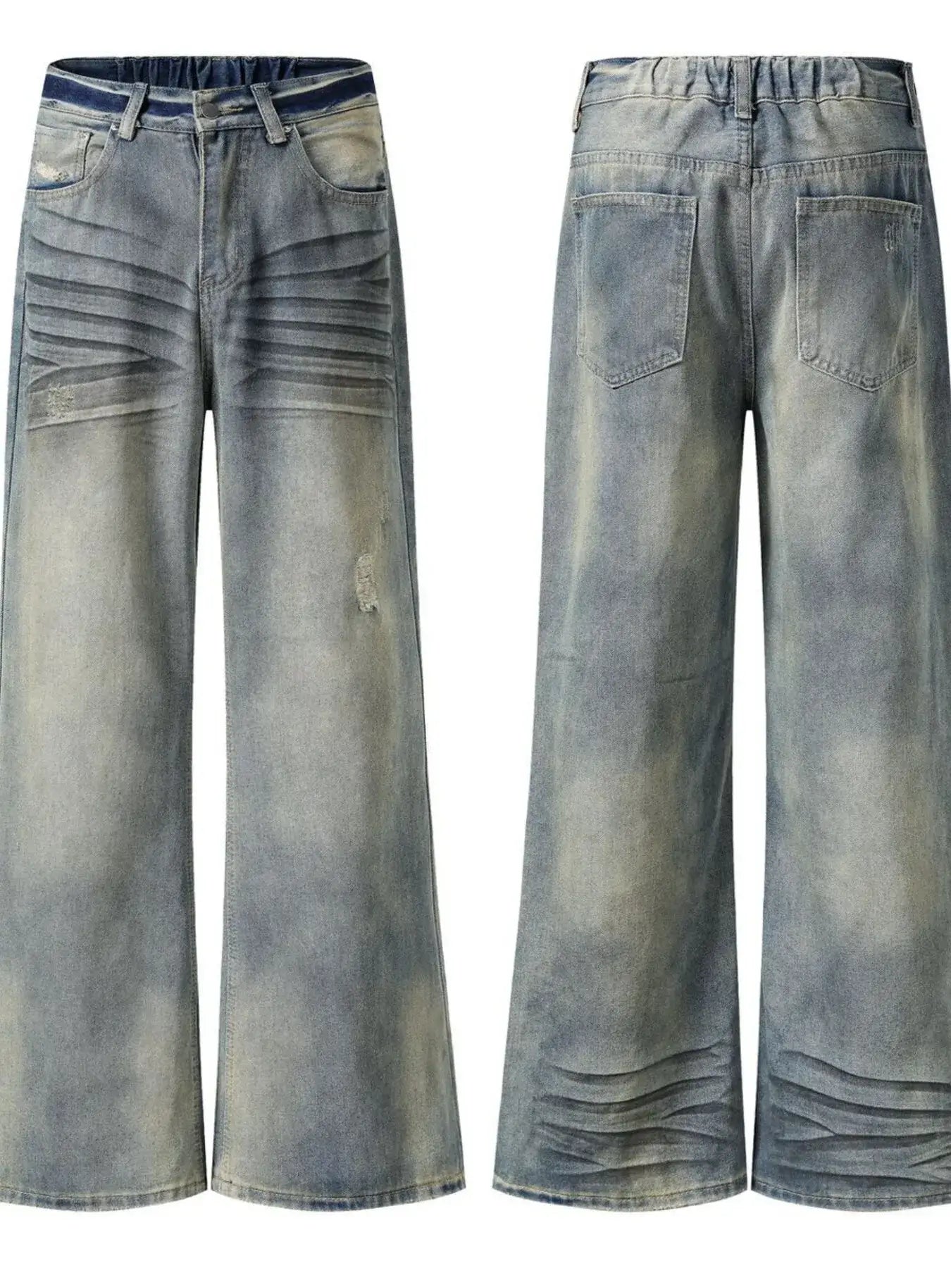 Men's Distressed Wide Leg Jeans