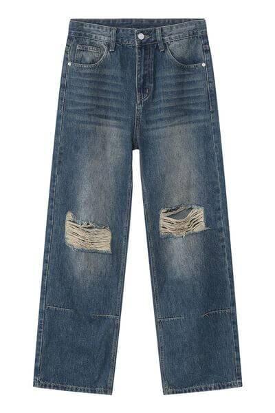 Distressed Jeans with Pockets - Clothes For Her Online Store