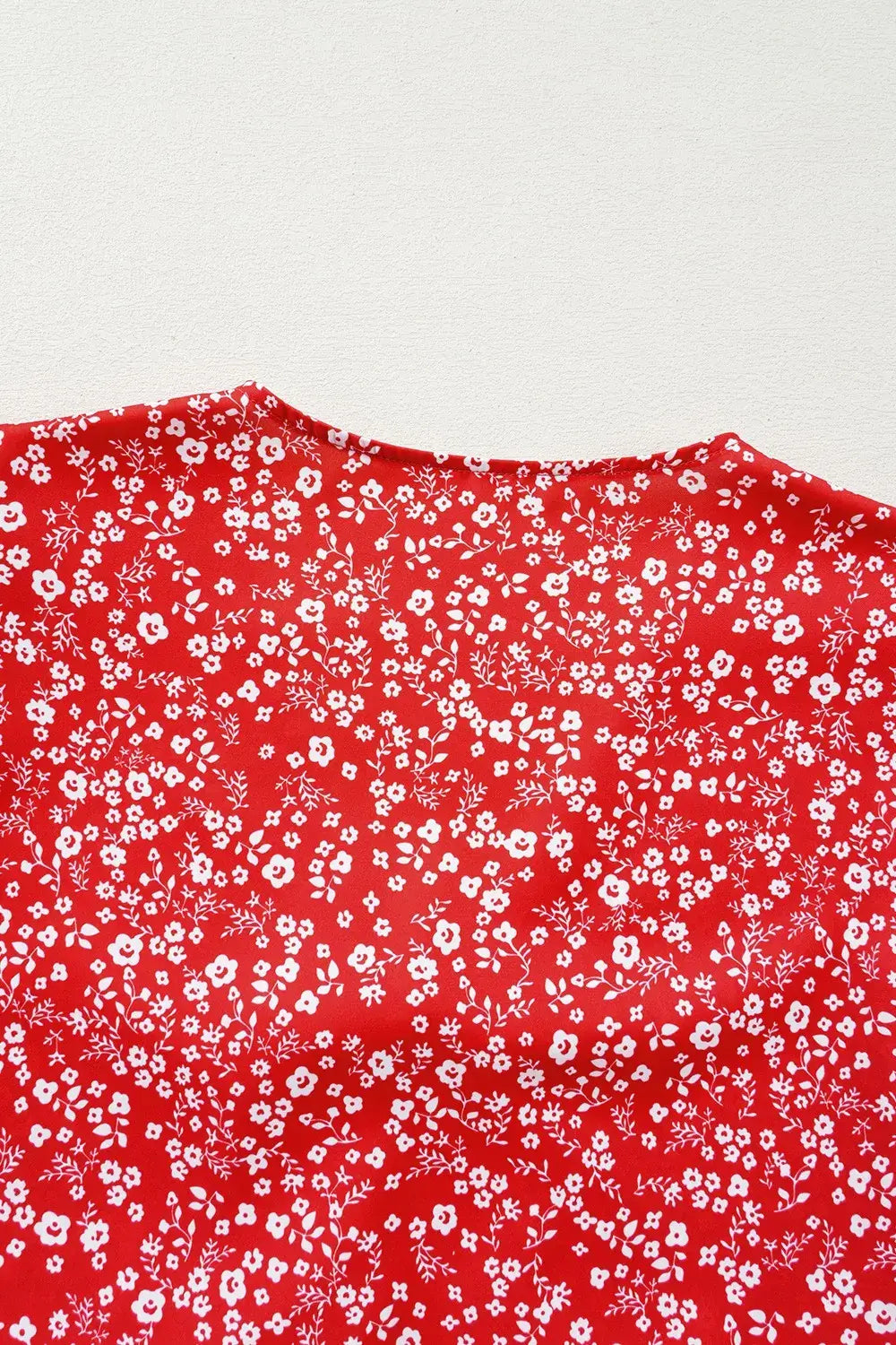 Boho Floral Printed Half Sleeve Knotted V Neck Blouse