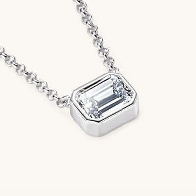 1 Carat Moissanite 925 Sterling Silver Pendant Necklace - Clothes For Her Online Store