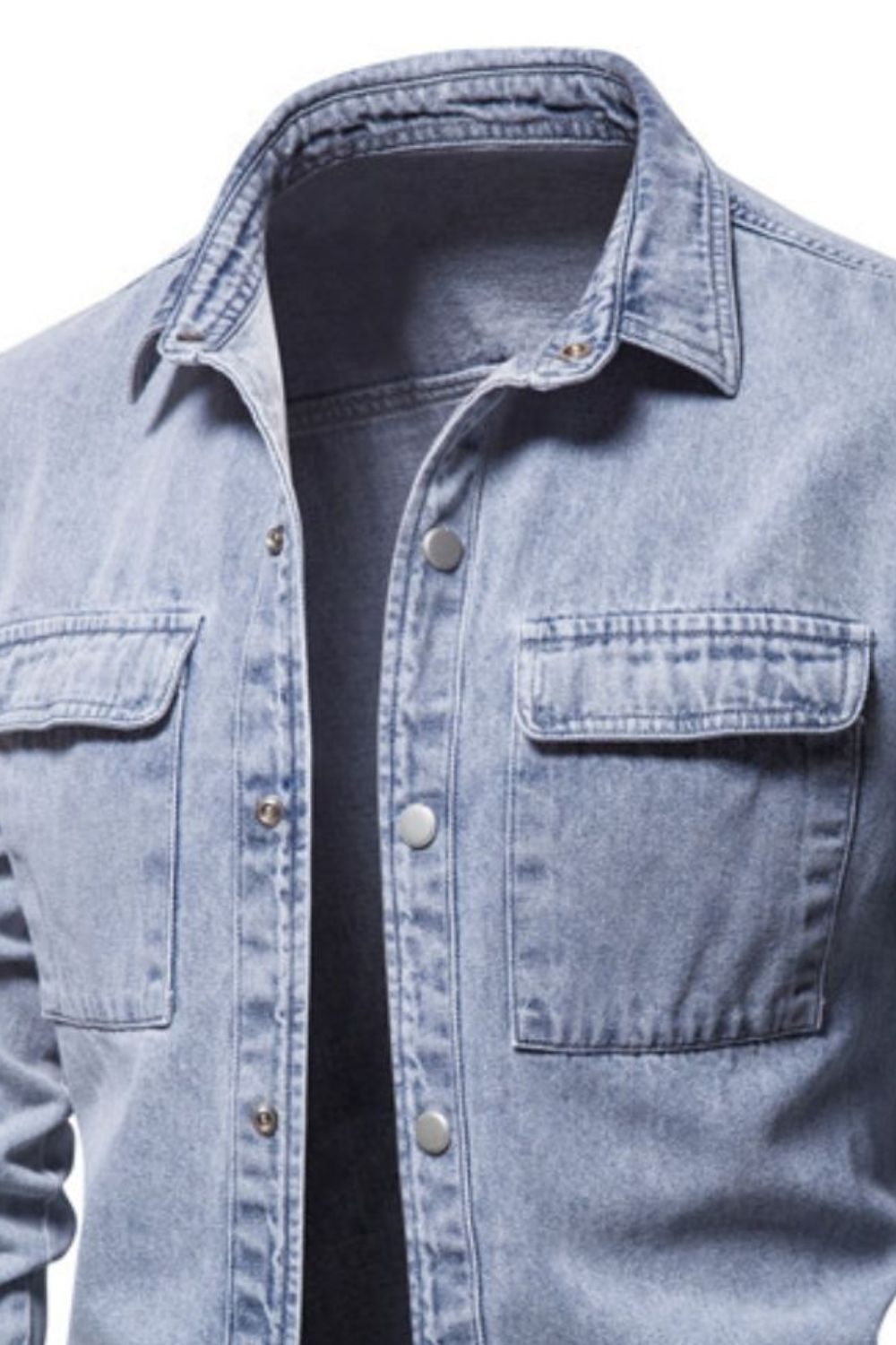 Men's Button Down Chest Pocket Denim Jacket - Clothes For Her Online Store