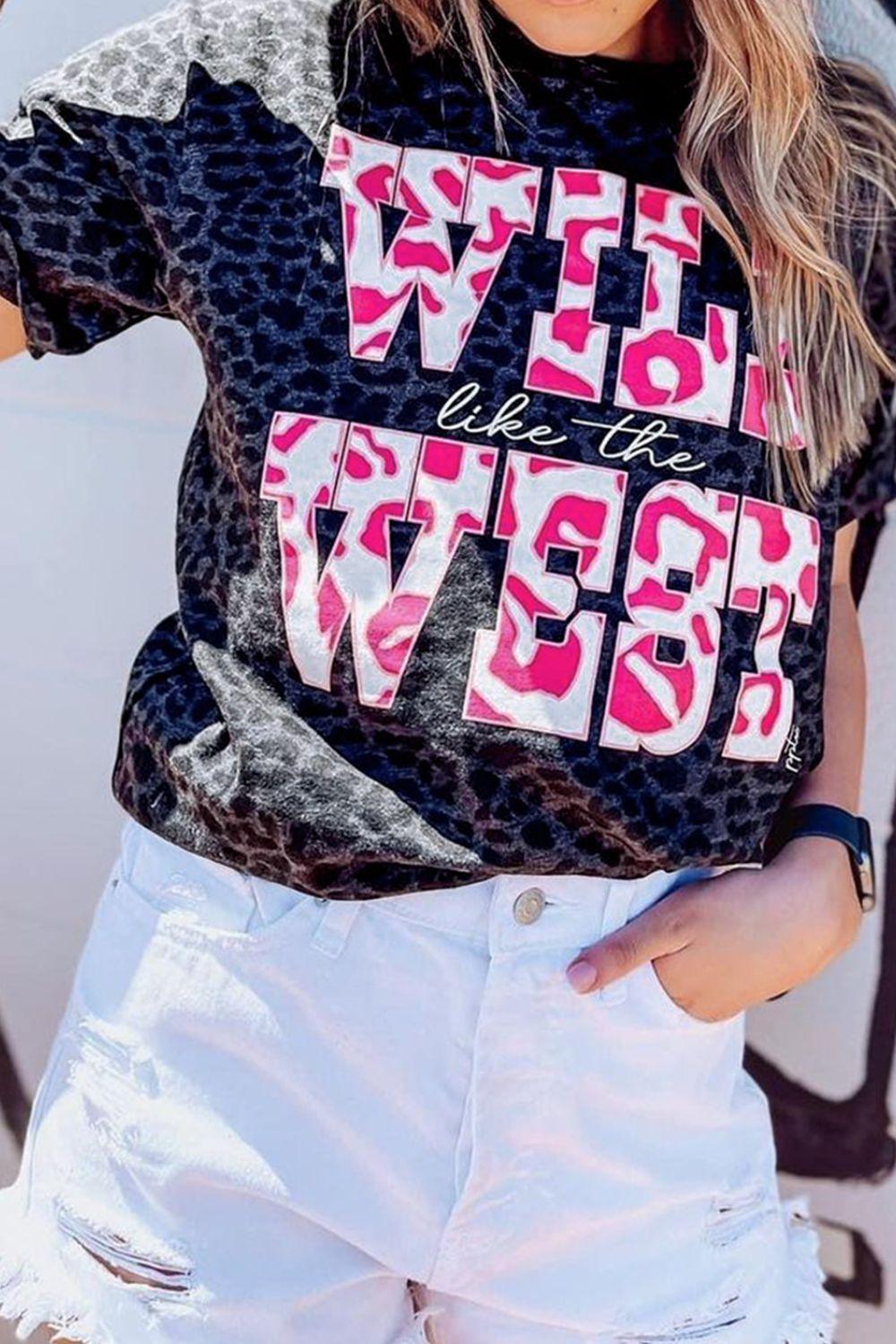 WILD LIKE THE WEST Graphic Leopard T-Shirt