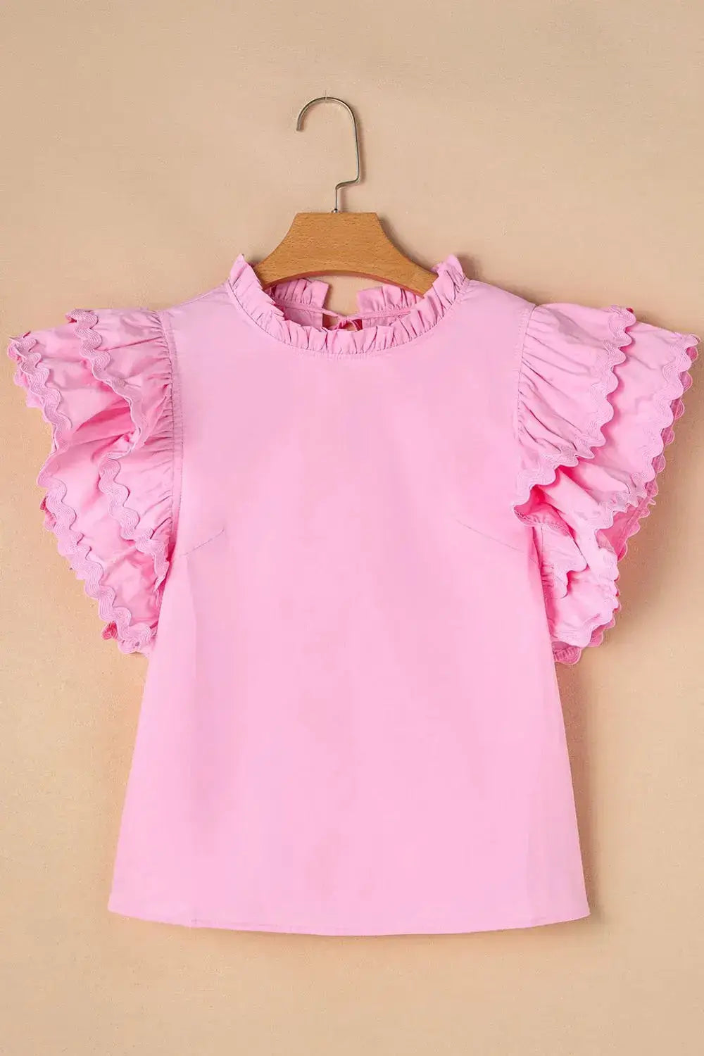 Ruffled Sleeve Frilled Collar Blouse - Clothes For Her Online Store