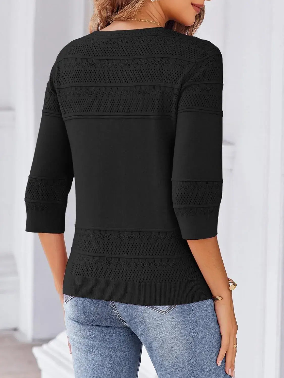 Button Up 3/4 Sleeve Cardigan