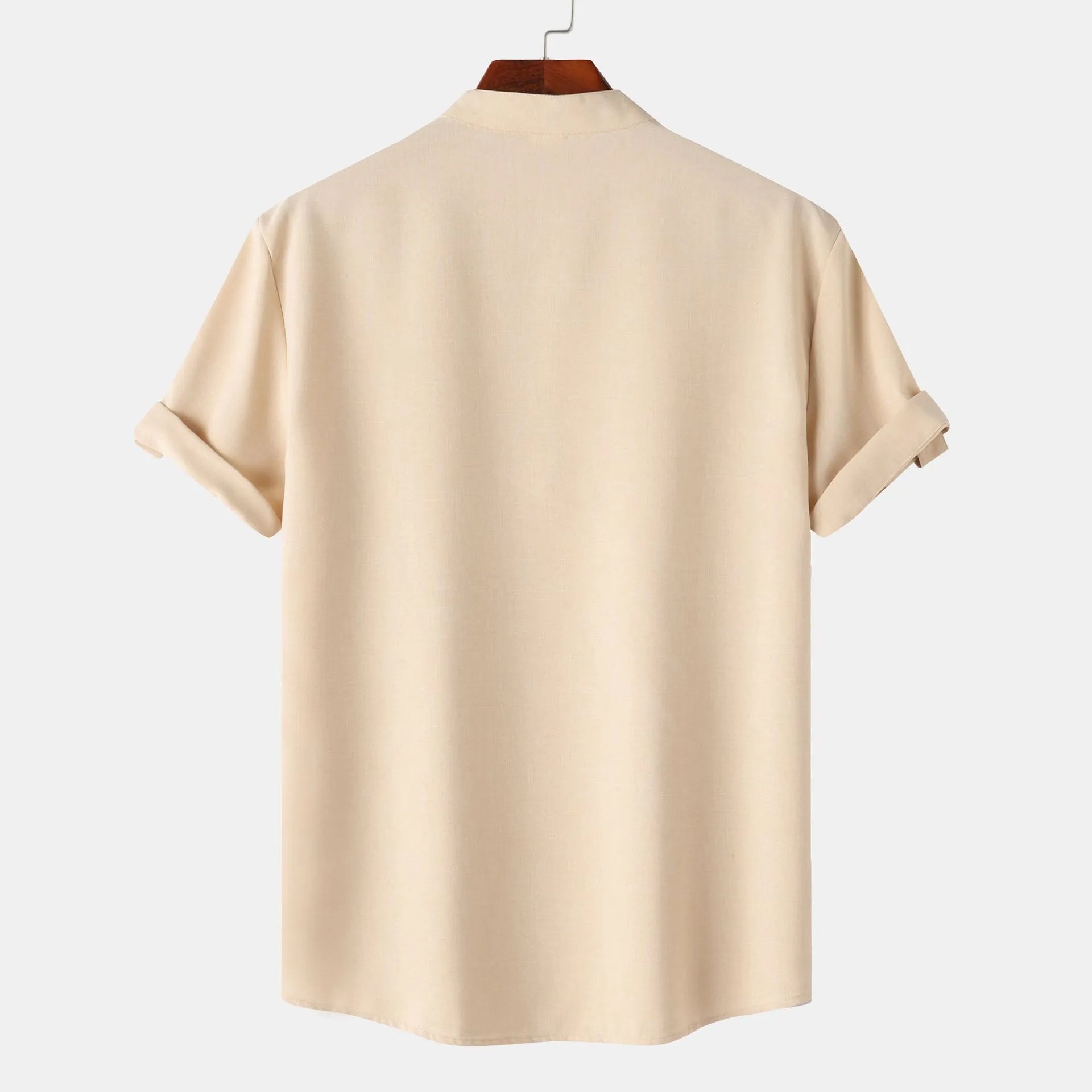 Men's Stand Collar Short Sleeve Henley Shirt