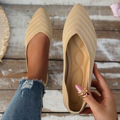 Mesh Point Toe Solid Color Slip-Ons - Clothes For Her Online Store