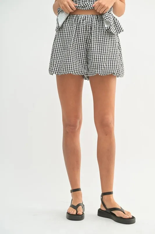 MABLE Gingham Tube Top and Shorts Set - Clothes For Her Online Store