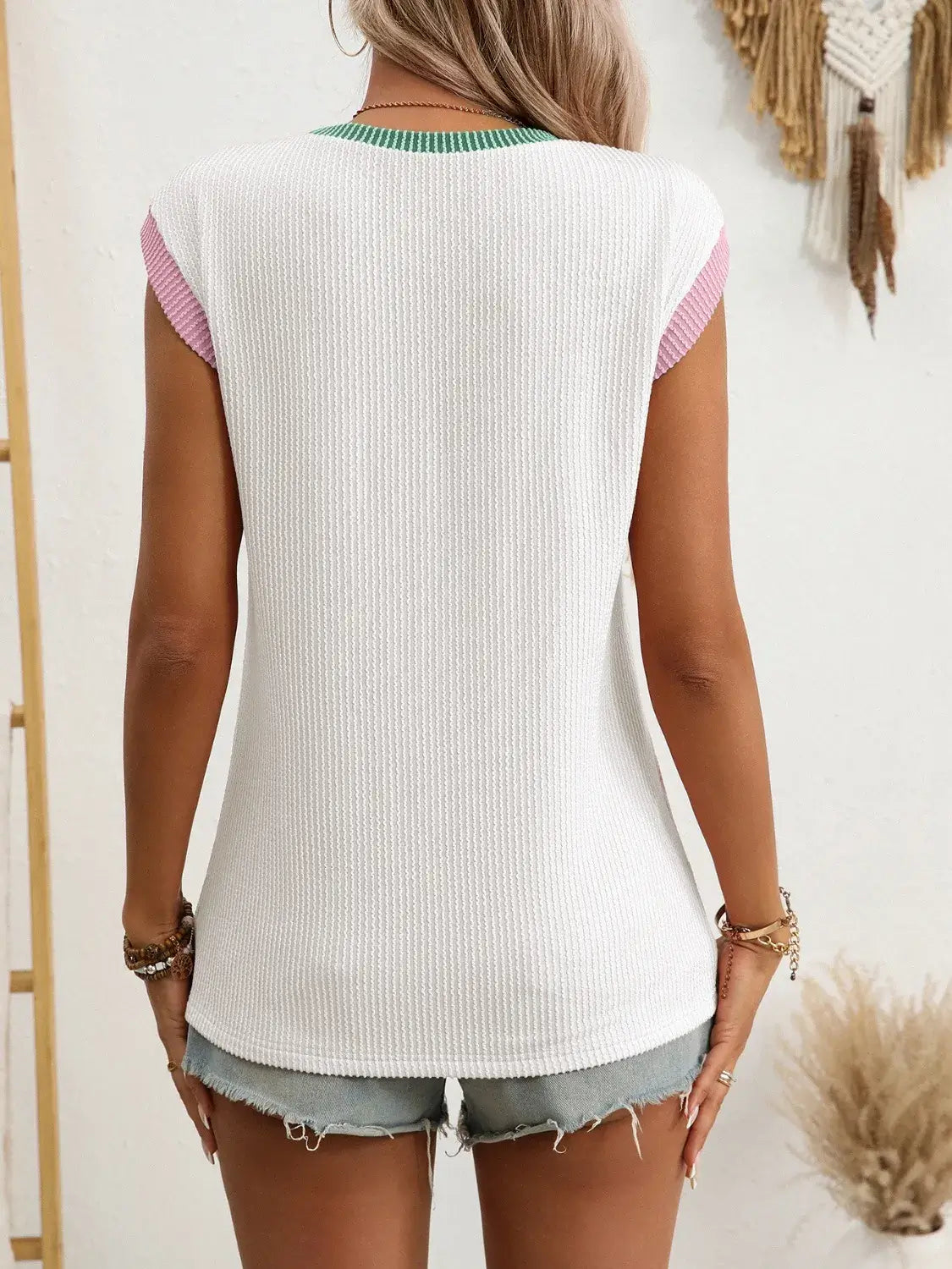 Round Neck Cap Sleeve T-Shirt