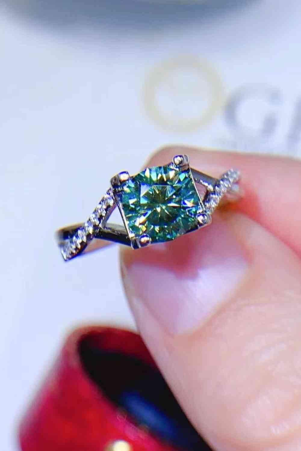 1 Carat Moissanite 925 Sterling Silver Ring - Clothes For Her Online Store