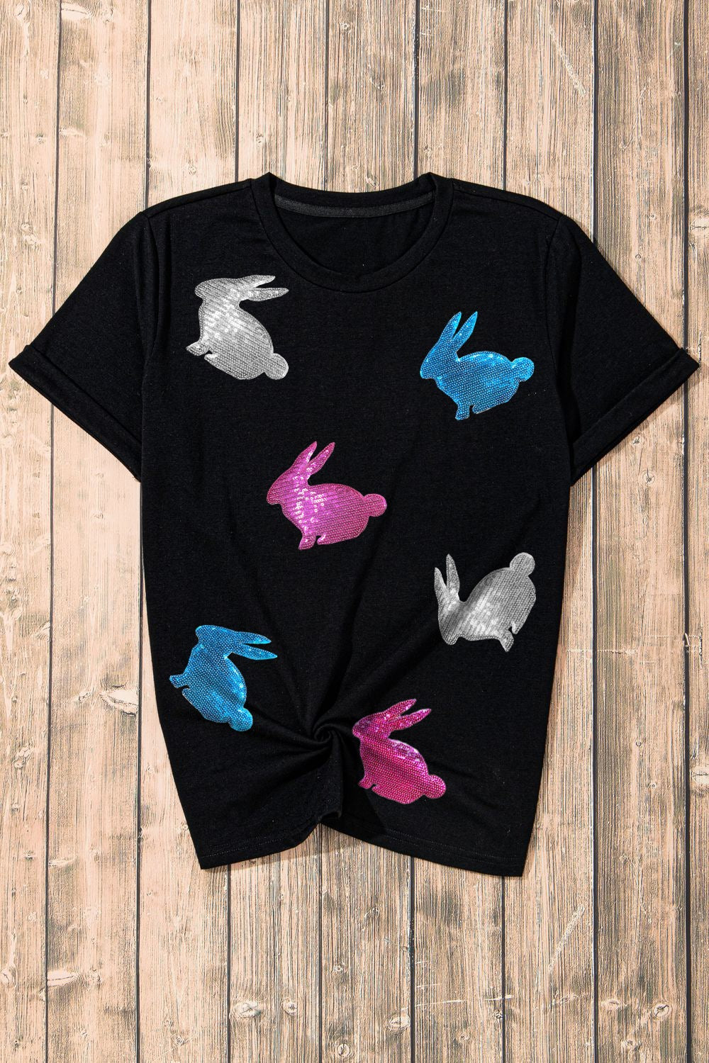 Easter Bunny Round Neck T-Shirt - Clothes For Her Online Store
